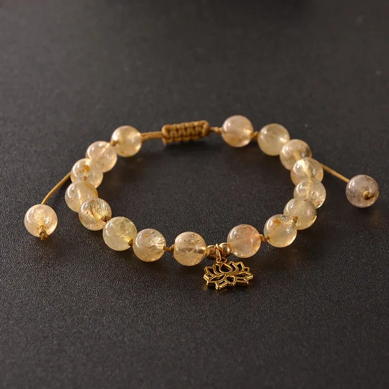 108 Natural Citrine Japamala Necklace Meditation Yoga Blessing Rosary Jewelry Bracelet Set