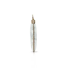 14k Carved Howlite Feather Pendant