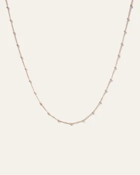 14k Gold Station Bead Choker