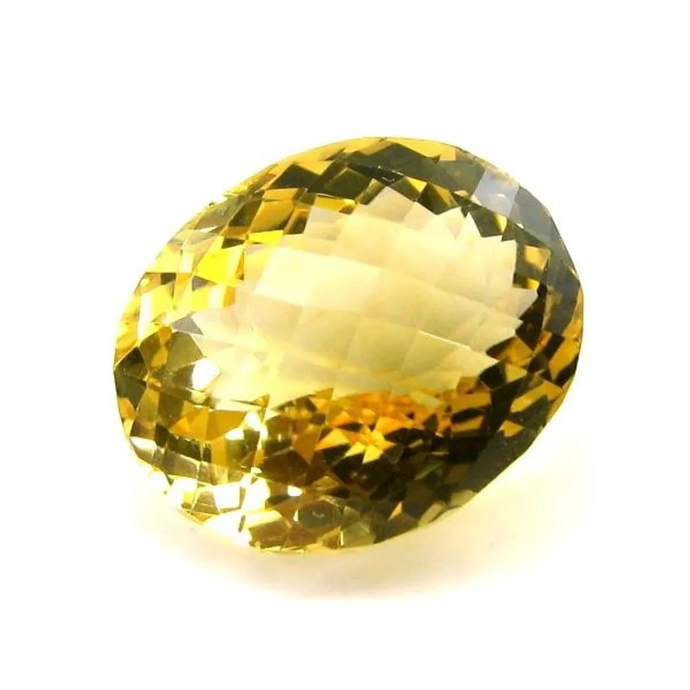 15.3Ct Natural Yellow Citrine Oval Cut Gemstone Sunella For Jupiter