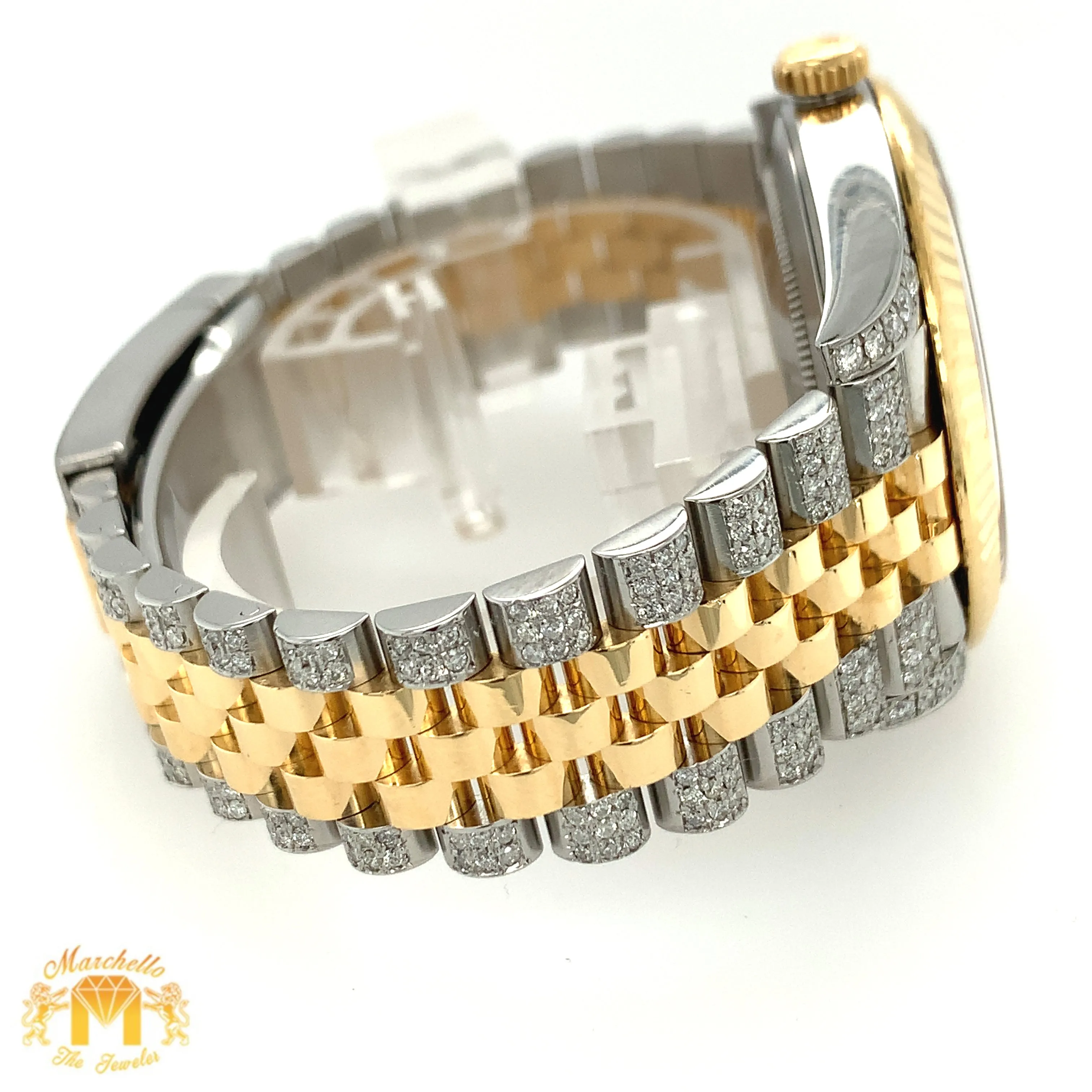 4ct Diamond 41mm Rolex Datejust 2 Watch with Two-tone Jubilee Bracelet (fluted bezel)