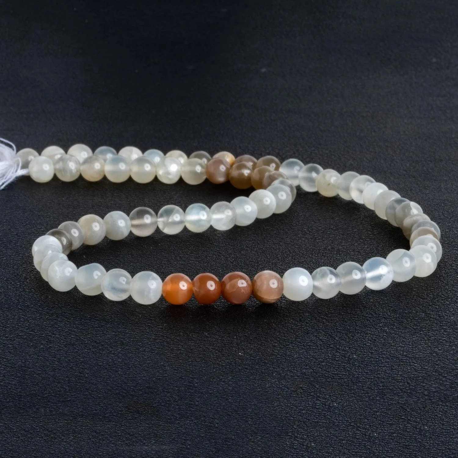 5-6mm Multi Moonstone Handcut Rounds 14 inch 65 beads
