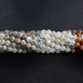 5-6mm Multi Moonstone Handcut Rounds 14 inch 65 beads