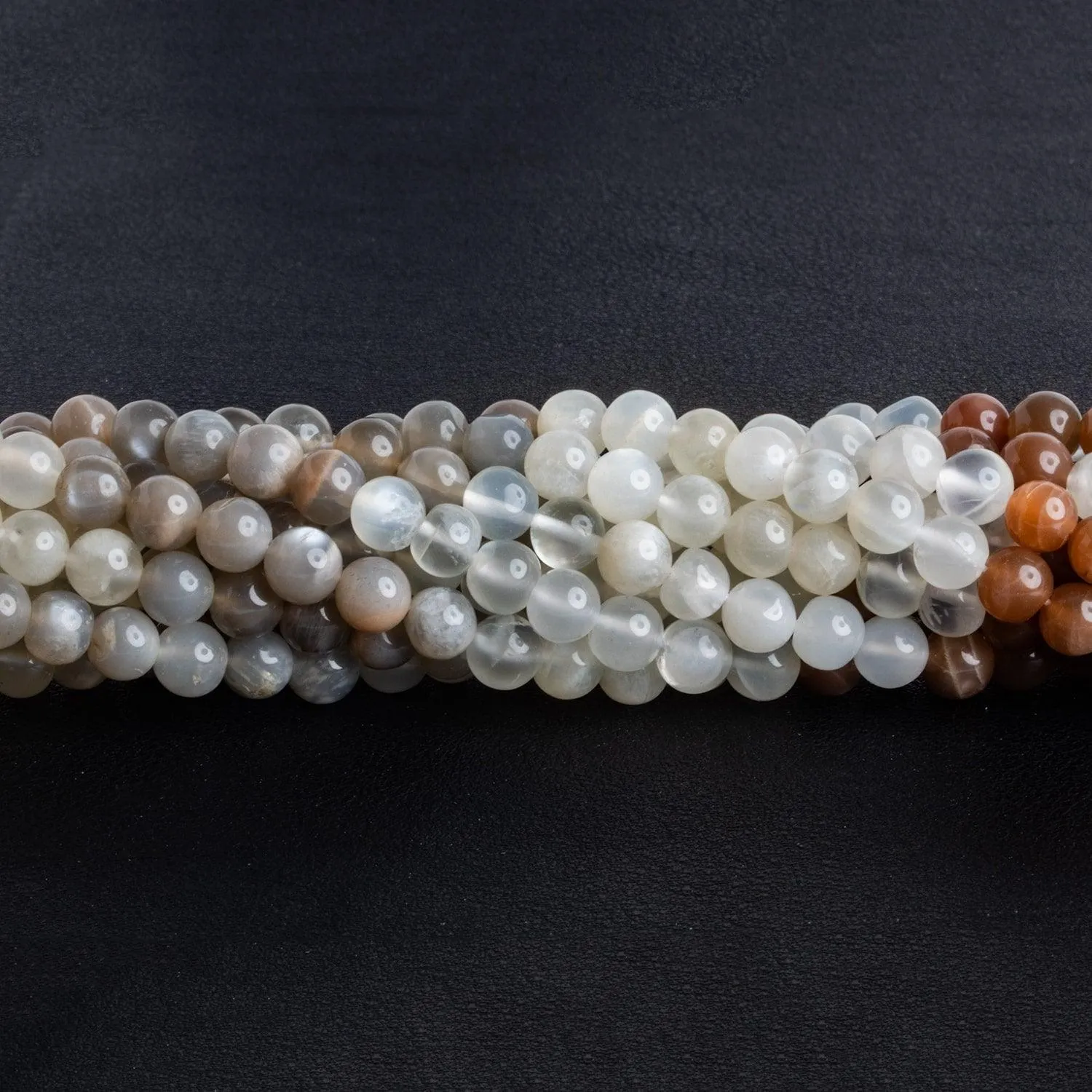 5-6mm Multi Moonstone Handcut Rounds 14 inch 65 beads