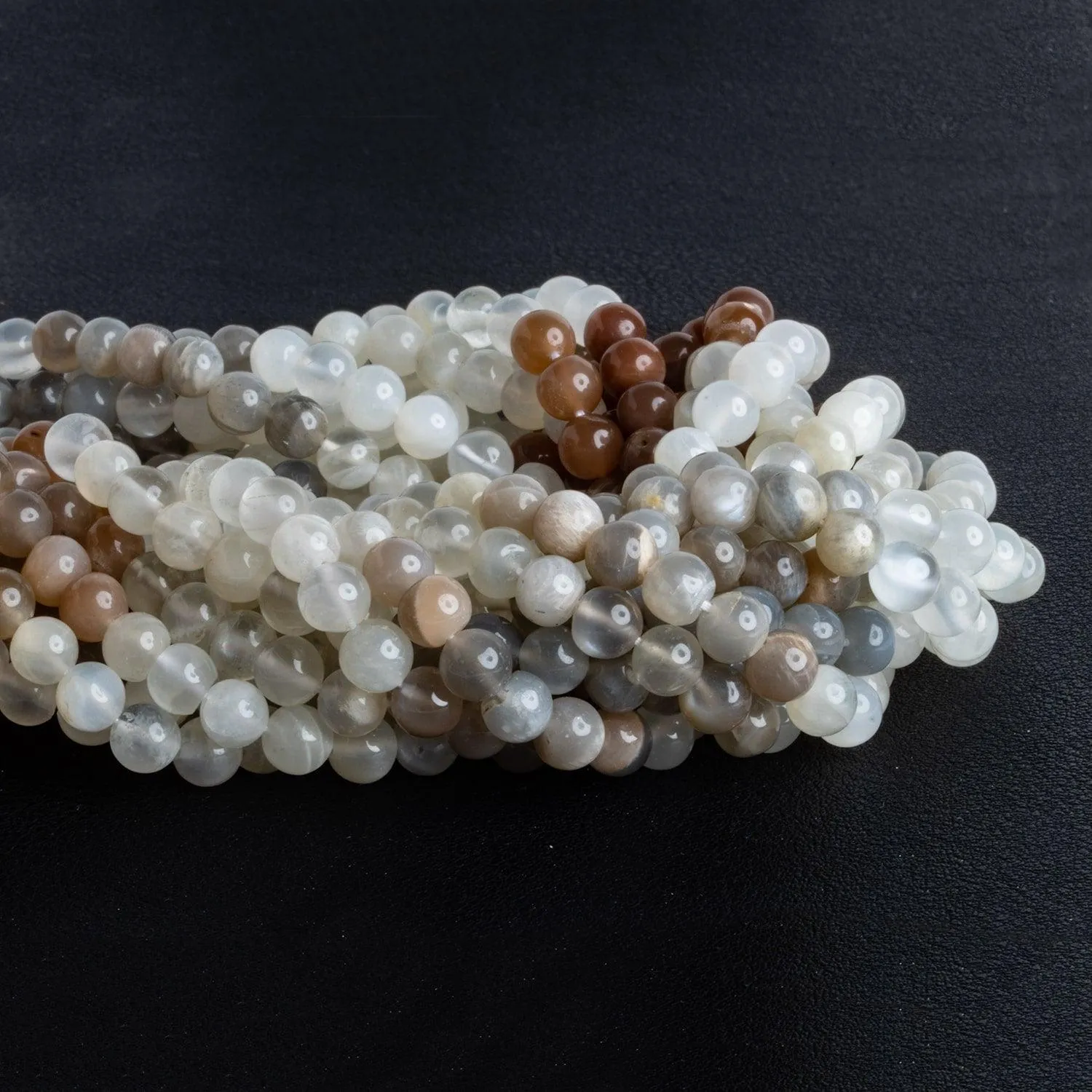 5-6mm Multi Moonstone Handcut Rounds 14 inch 65 beads