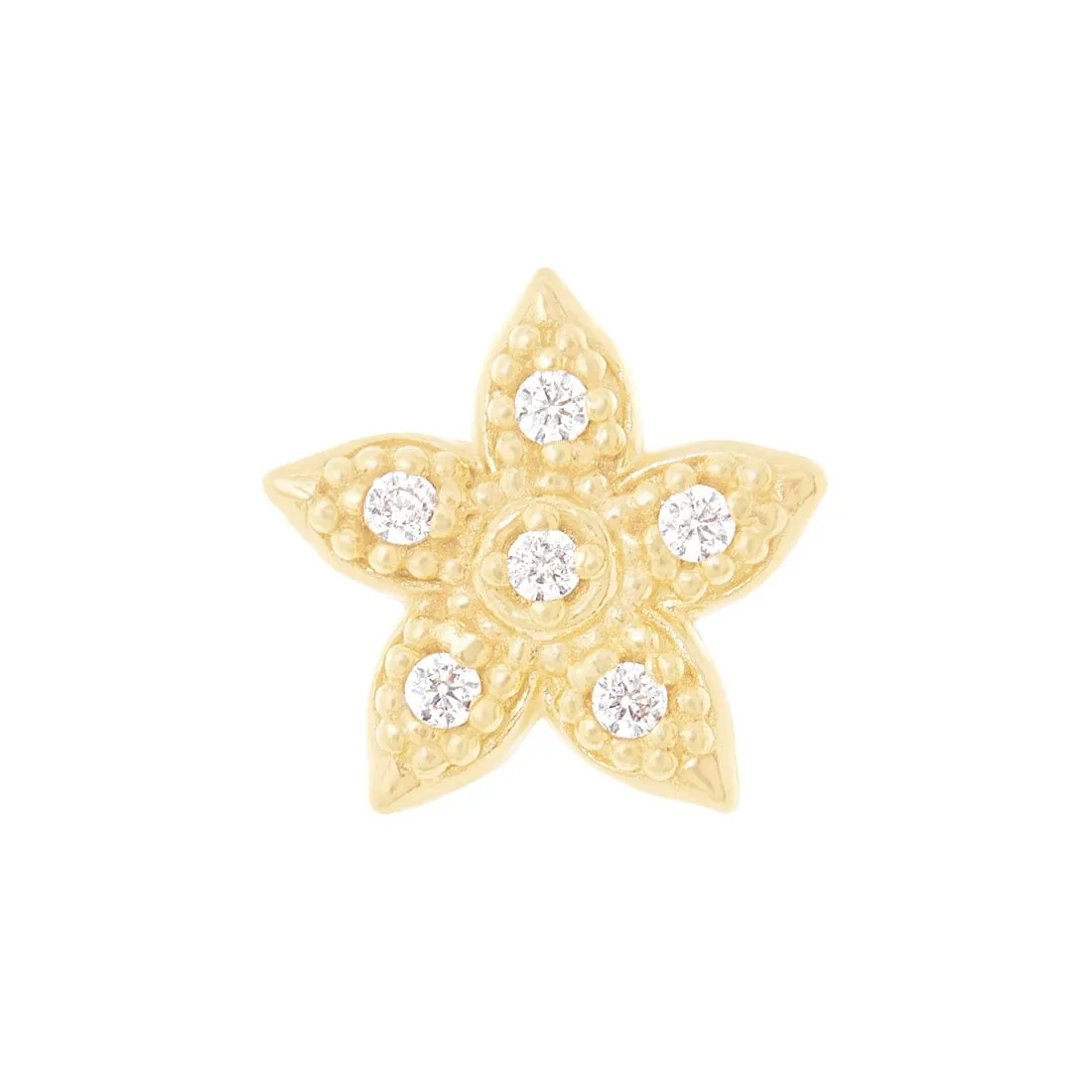 9ct Yellow Gold Silver Infused Star Stud Earrings with Cubic Zirconia