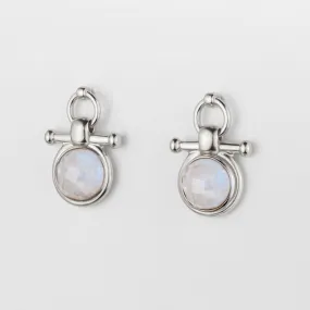 Adele Equestrian Horse Bit Earring Moonstone & Sterling Silver