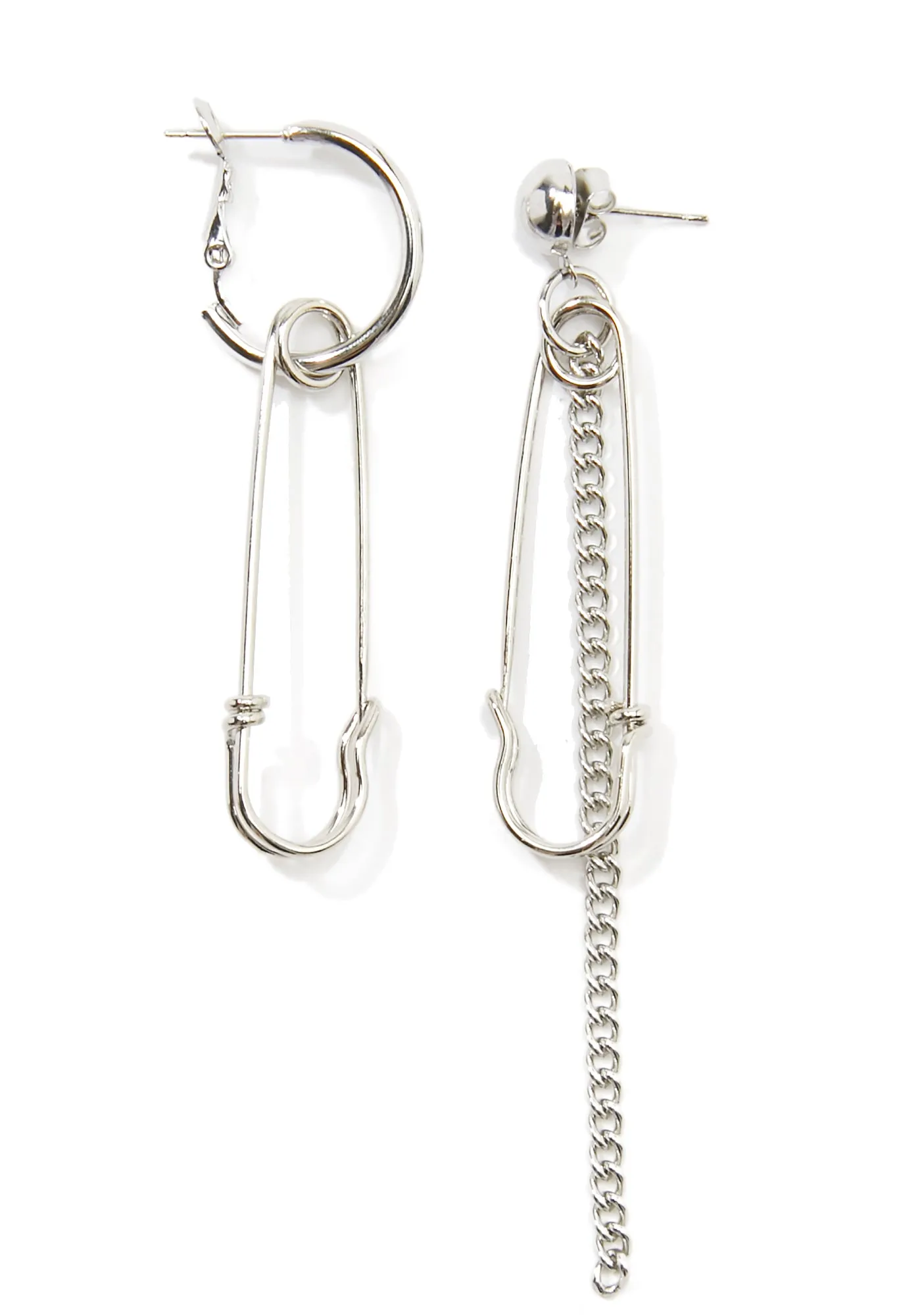 Against The Grain Safety Pin Earrings