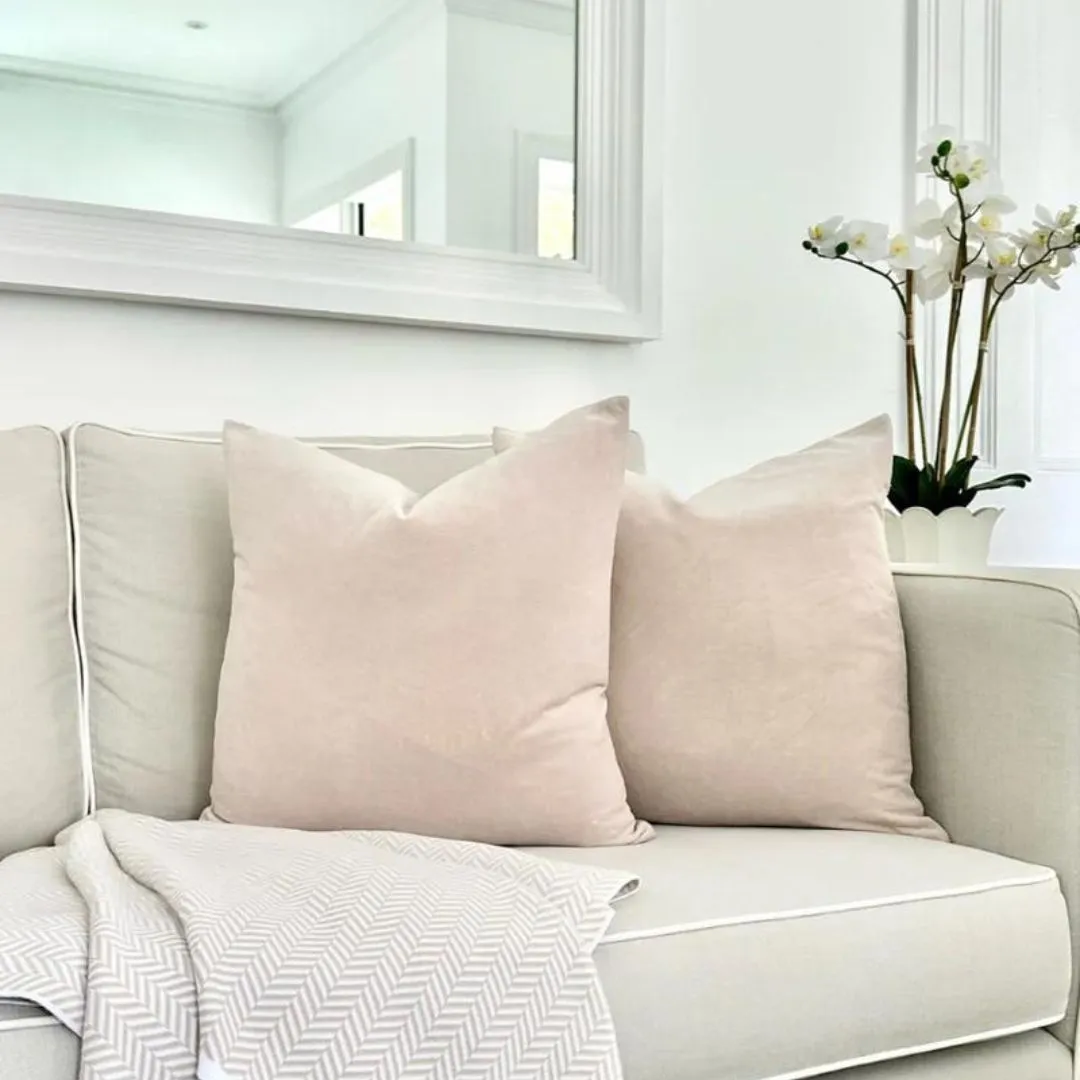 Alsace Velvet Cushion | Snow