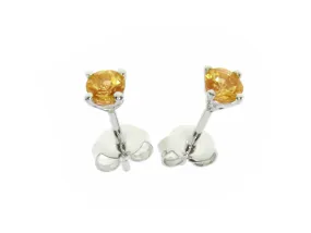 Amore Argento Sterling Silver Citrine Birthstone Stud Earrings