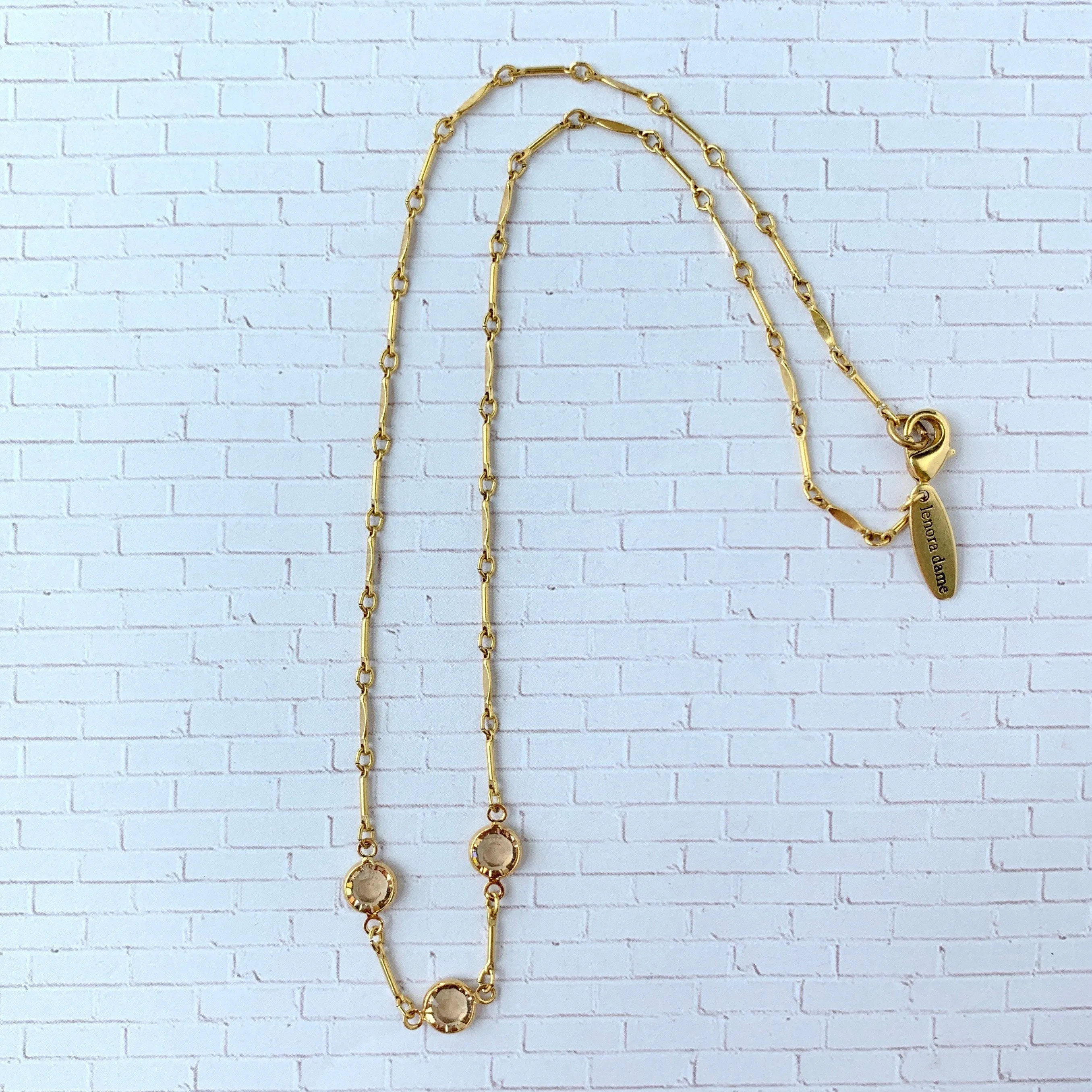 Apricot Swarovski Amulet Necklace
