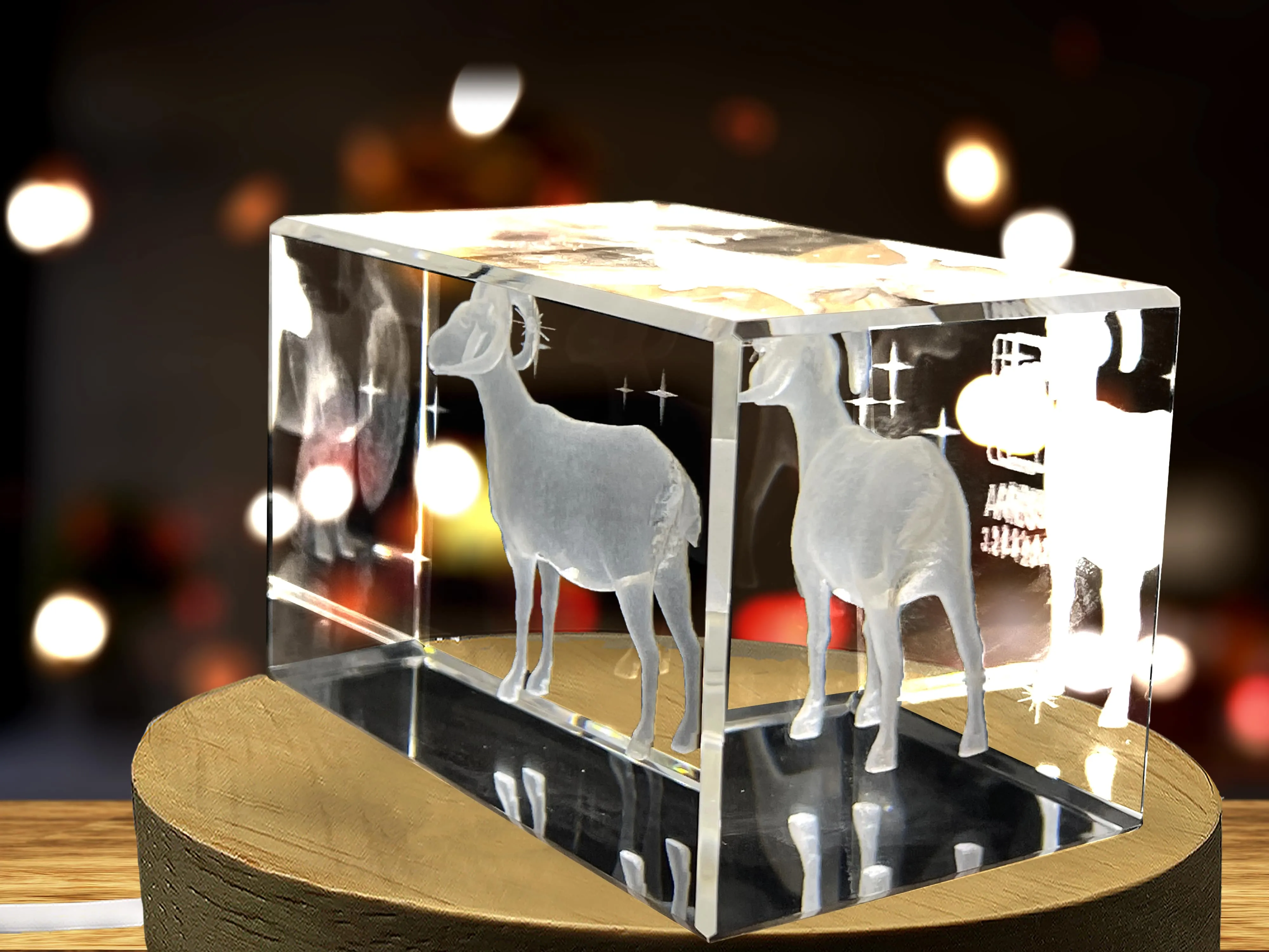 Aries Zodiac Sign 3D Engraved Crystal Keepsake Gift