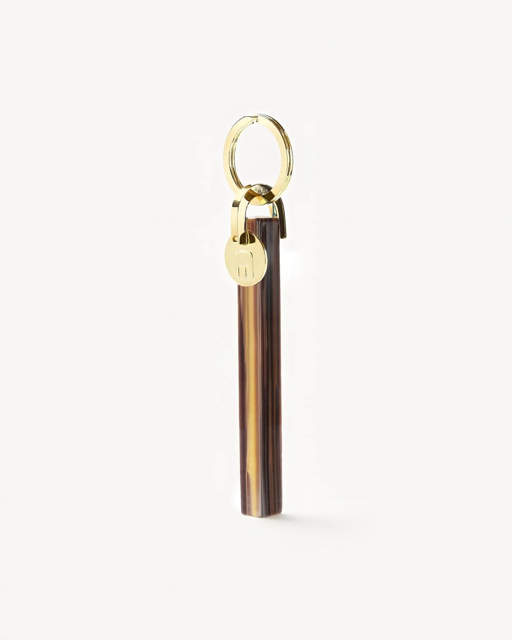 Bar Keychain in Tiger's Eye - Gold