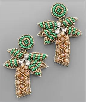 Beaded Palm Tree Earrings