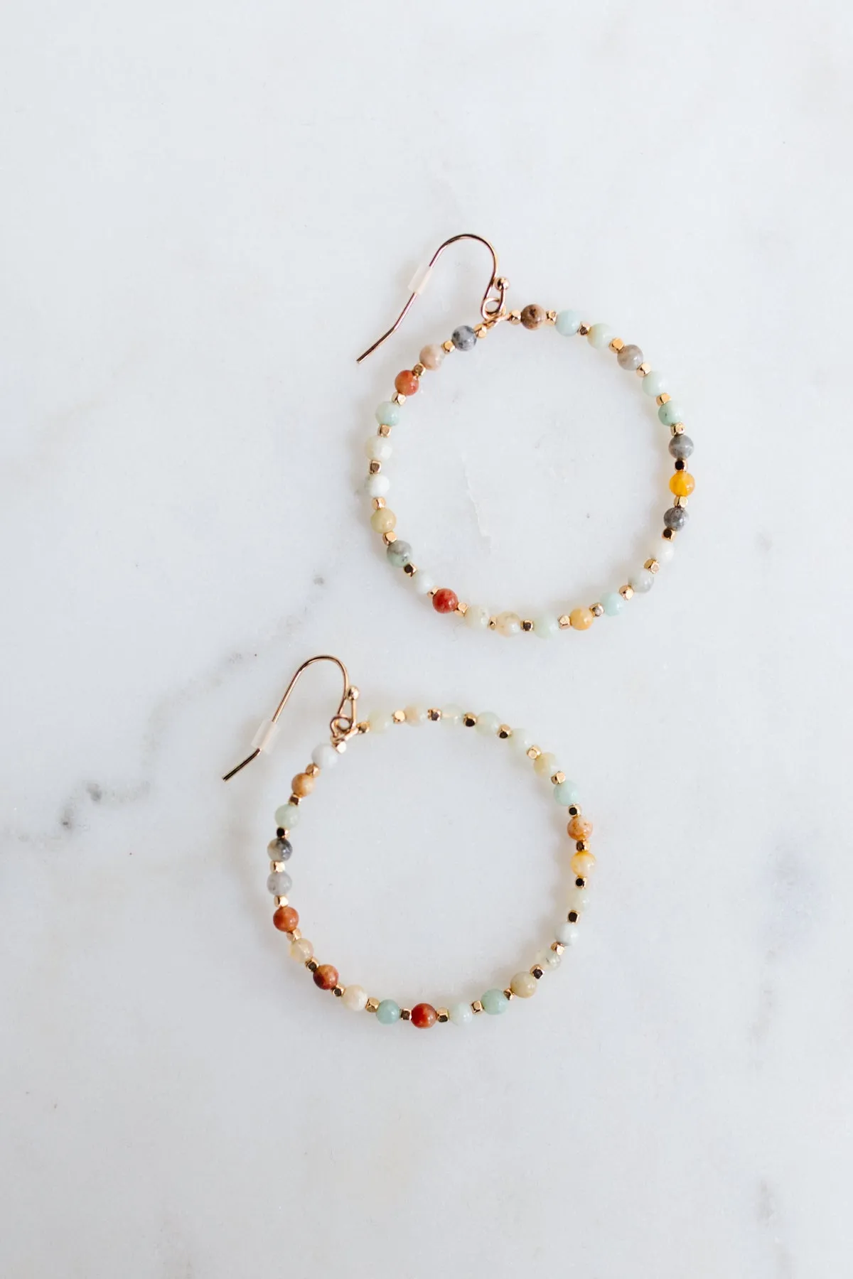 Beaded Rainbow Hoops