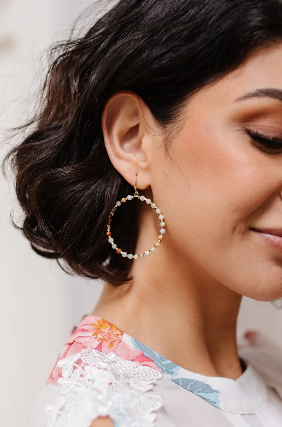 Beaded Rainbow Hoops