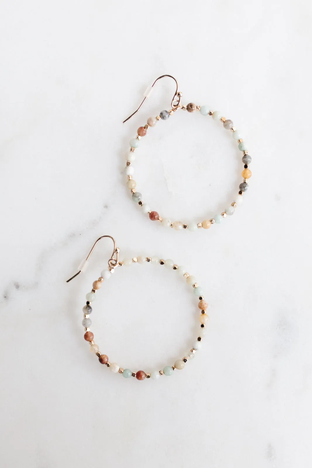Beaded Rainbow Hoops
