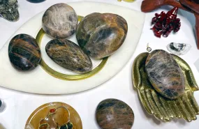 Black Moonstone Palm Stones