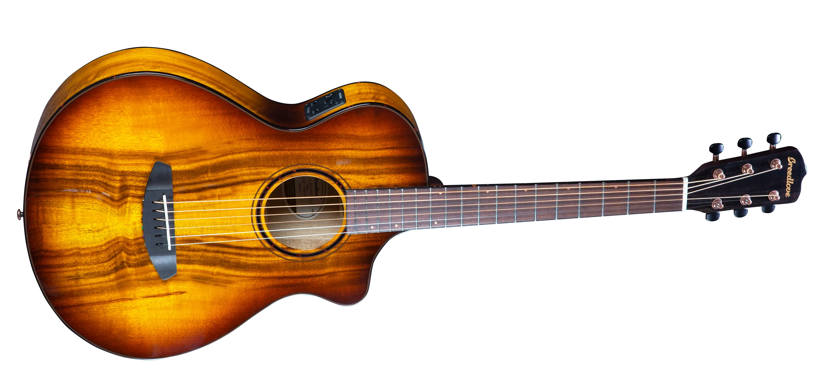 Breedlove Pursuit Exotic S Concertina Tiger's Eye CE Myrtlewood-Myrtlewood