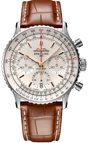 BRT Watch Navitimer B1 Chronograph 41 Gold Croc Folding Clasp