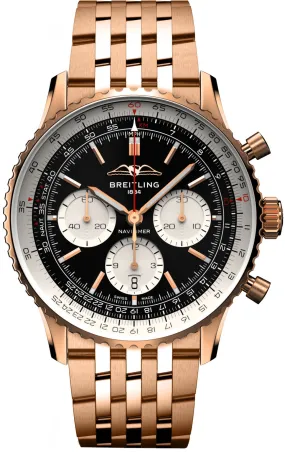 BRT Watch Navitimer B1 Chronograph 43 Black 18k Red Gold