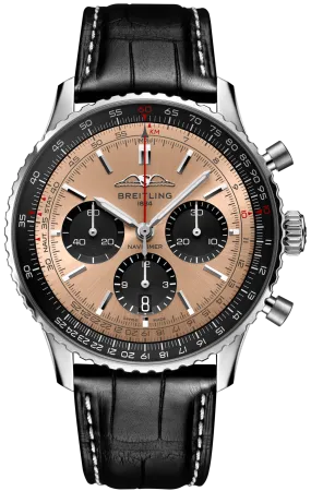BRT Watch Navitimer B1 Chronograph 43 Black Croc Folding Clasp