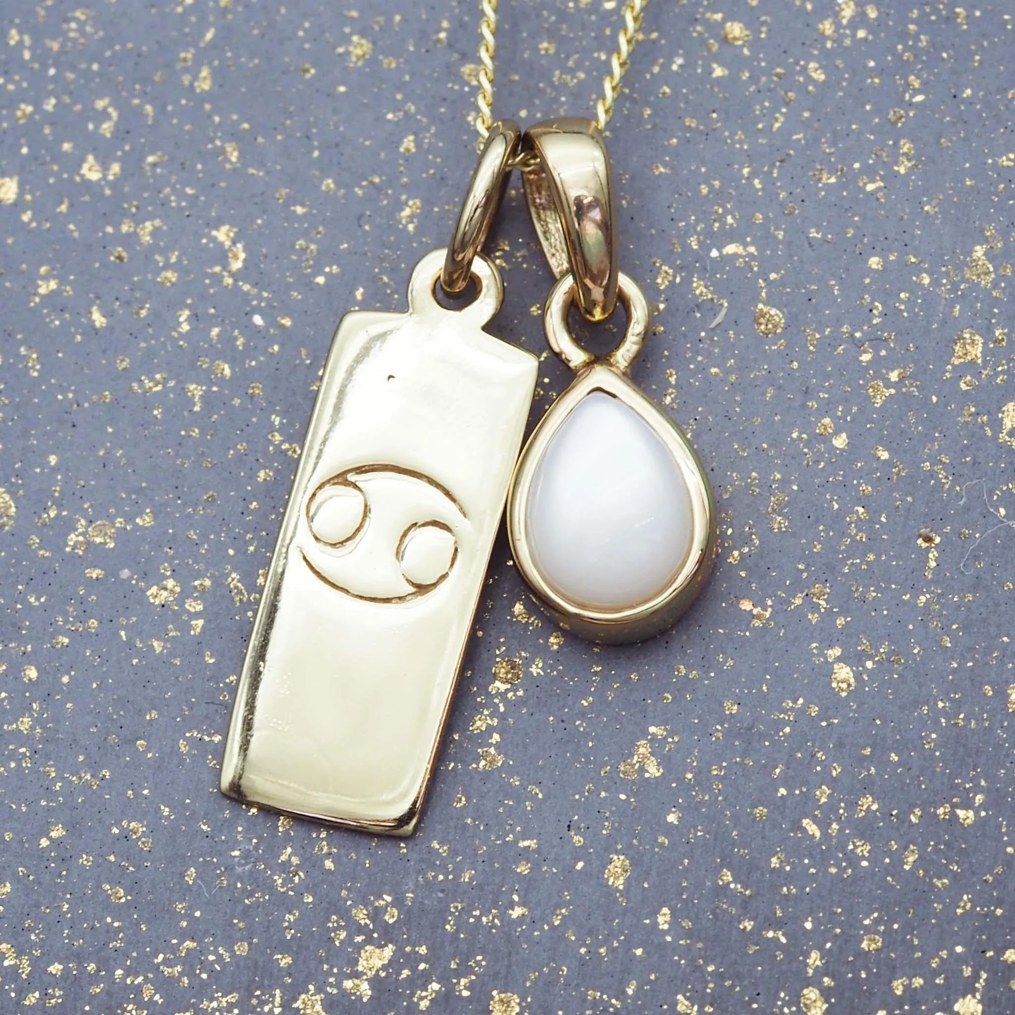 Cancer Star Sign and June Birthstone Necklace