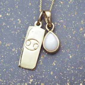 Cancer Star Sign and June Birthstone Necklace