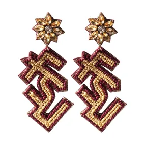 Capri Designs Stacked FSU Beaded Rhinestone Earrings