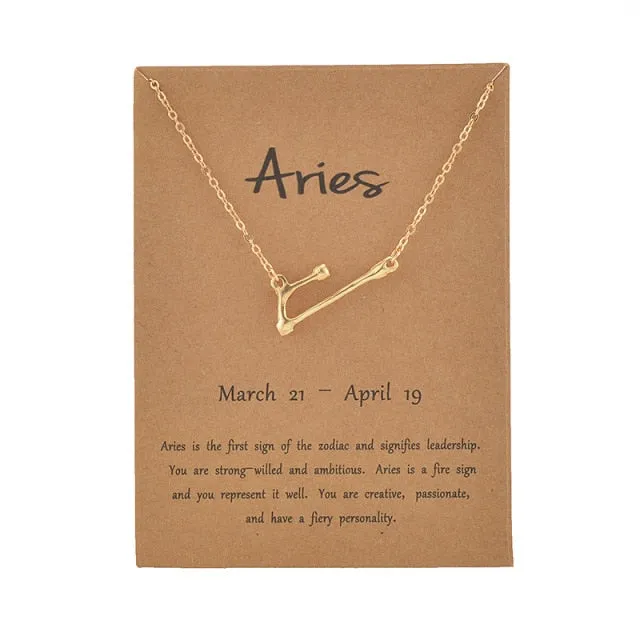 Cardboard Star Zodiac Sign 12 Constellation Necklaces