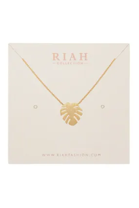 Cast Fringe Leaf Pave Necklace