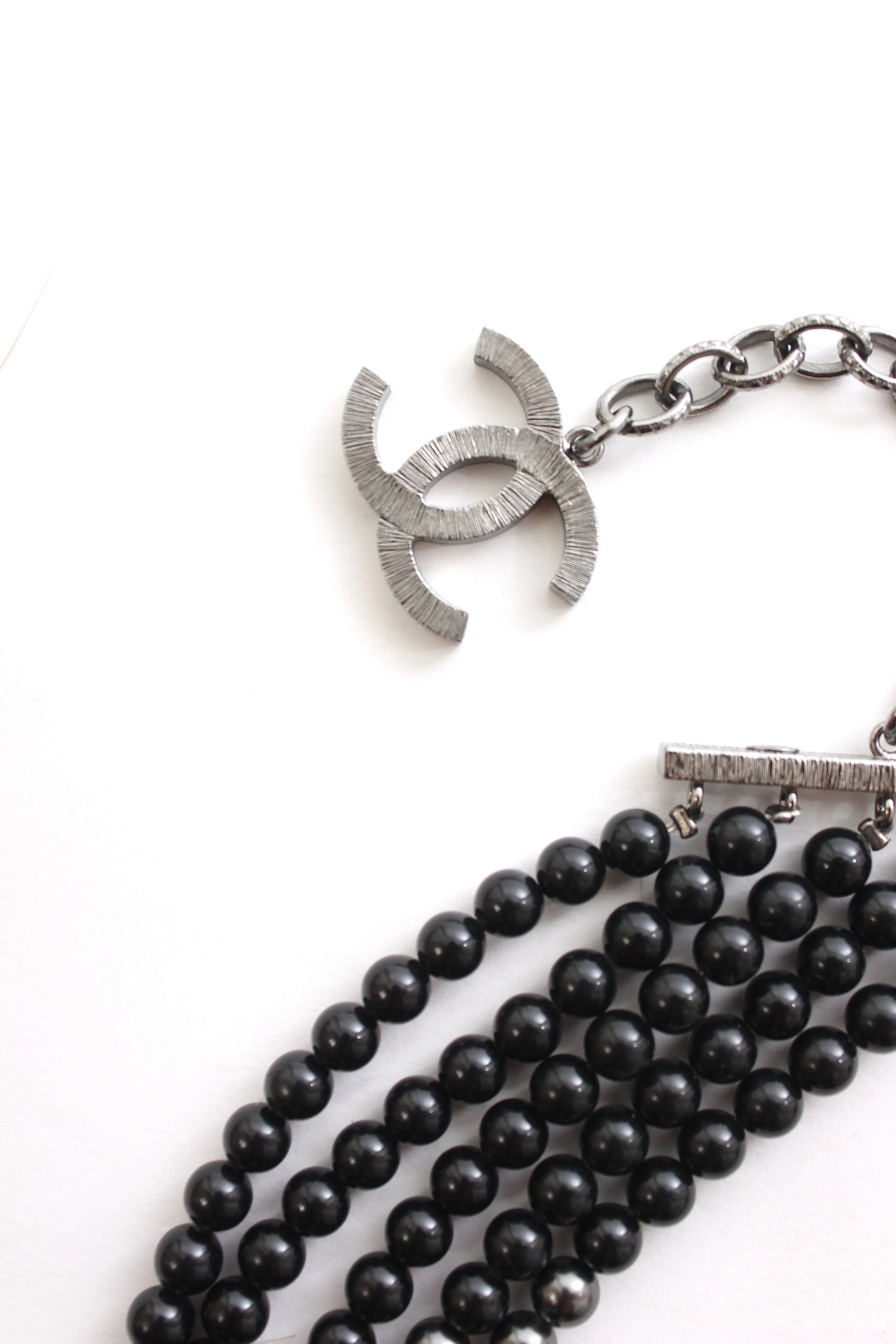 Chanel Pearl CC Multi Strand Ombré Necklace