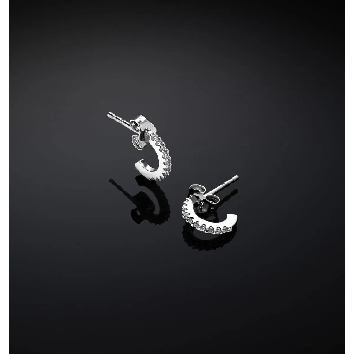 chiara ferragni silver hoop earring arg925 with white cz 10mm