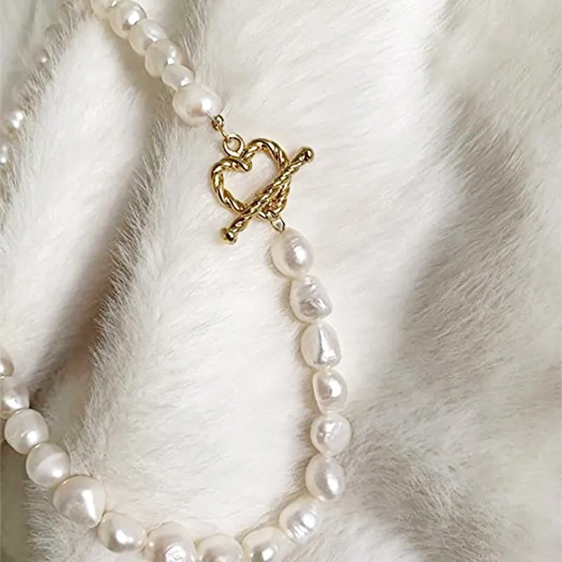 Cultured Pearl Choker 7-8.5mm Handpicked Pearls Strand Necklace for Women