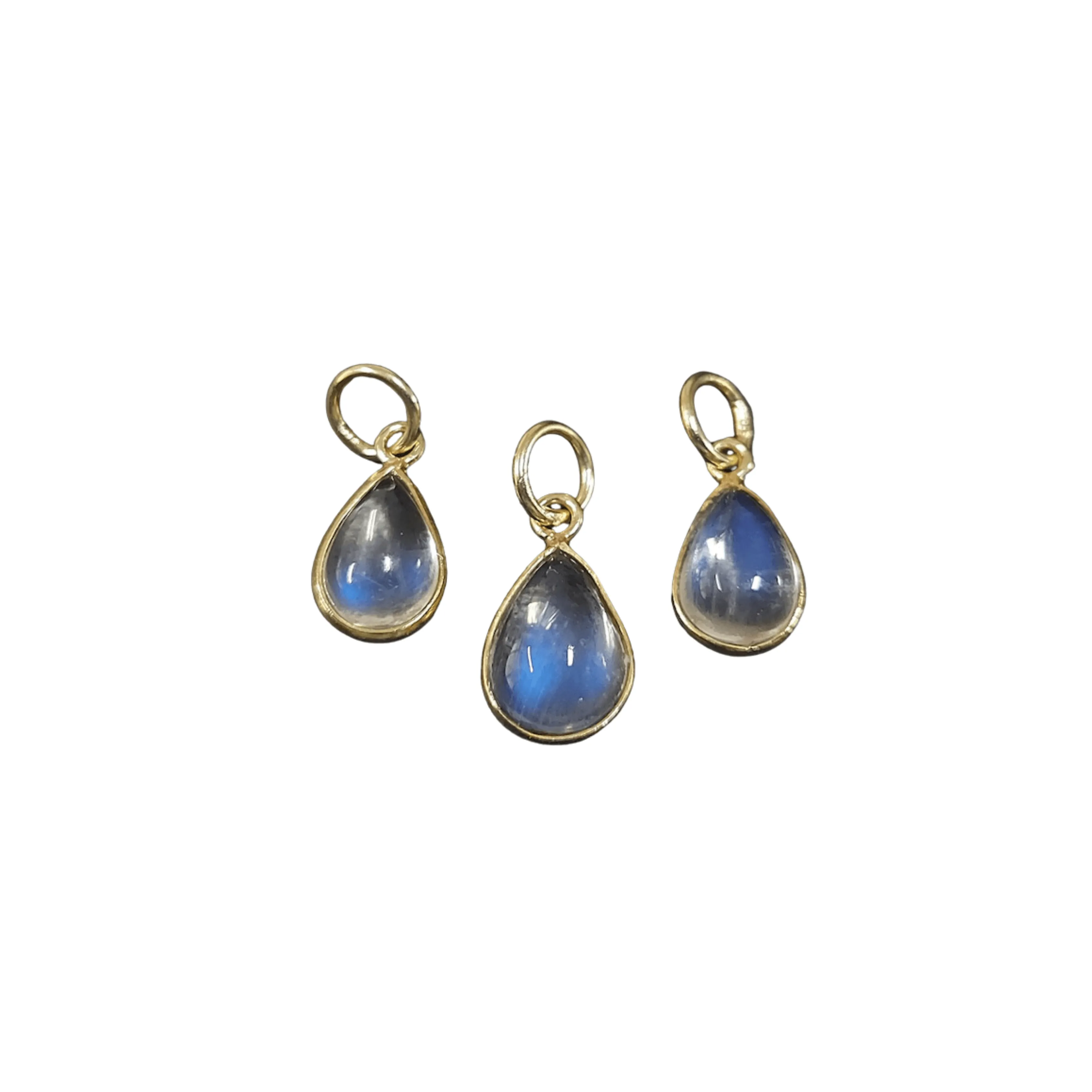Dainty 14k Gold Rainbow Moonstone Pendant