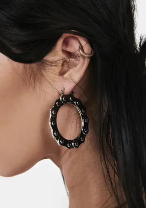 Distortion Roller Chain Hoop Earrings