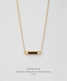 EDEN   ELIE Horizon Horizontal bar necklace - bark brown