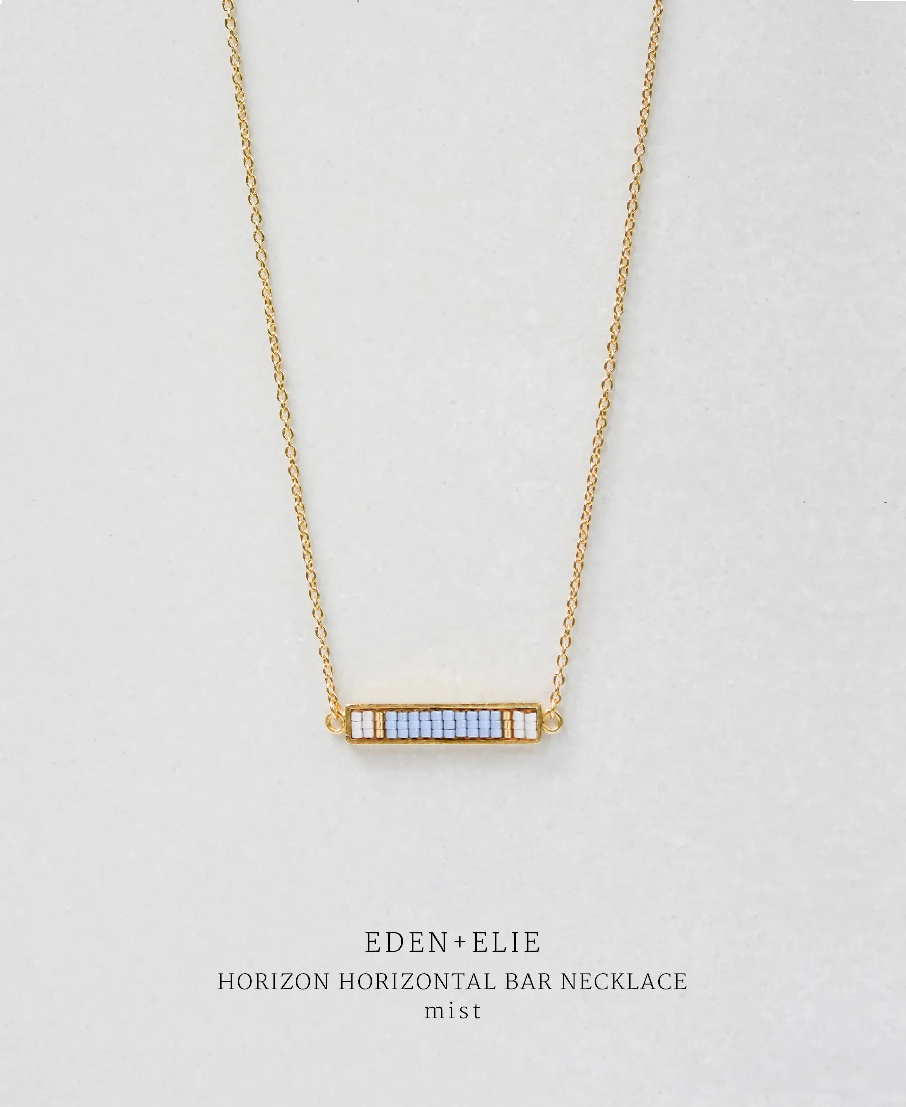 EDEN   ELIE Horizon Horizontal bar necklace - mist blue