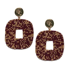 Emerson Street Stacked FSU Beaded Donut Stud Earrings