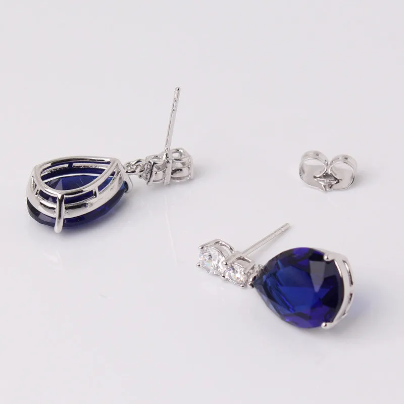 Engagement Earrings for Women Silver Plating AAA Cubic Zircon Crystal Drop Dangle Earings
