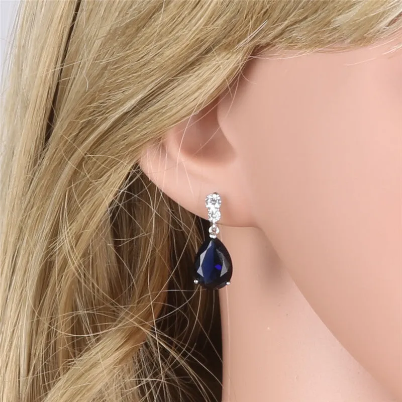Engagement Earrings for Women Silver Plating AAA Cubic Zircon Crystal Drop Dangle Earings