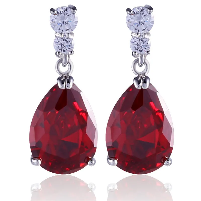 Engagement Earrings for Women Silver Plating AAA Cubic Zircon Crystal Drop Dangle Earings