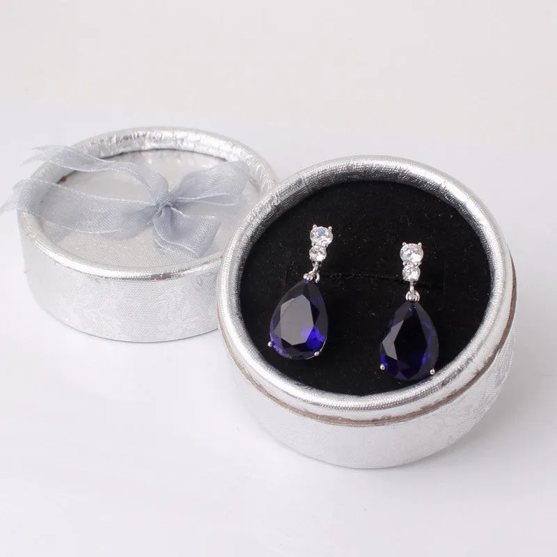 Engagement Earrings for Women Silver Plating AAA Cubic Zircon Crystal Drop Dangle Earings
