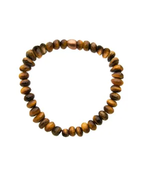 Facet Brown Tiger’s Eye Rondelle Beaded Bracelet