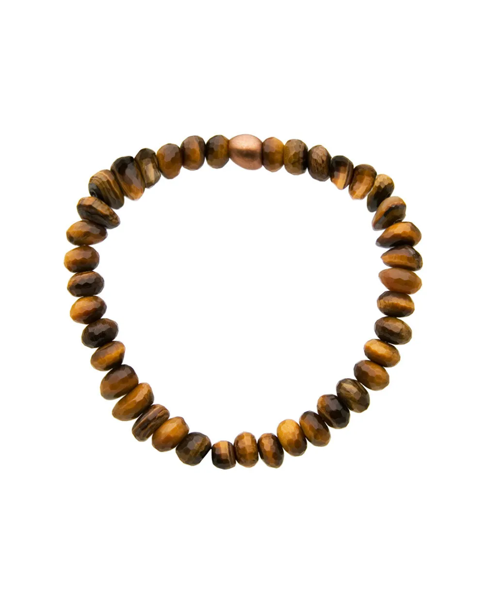 Facet Brown Tiger’s Eye Rondelle Beaded Bracelet