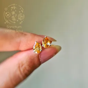 Faceted Citrine Ear Studs