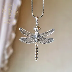 Faceted Citrine in Silver Dragonfly Pendant