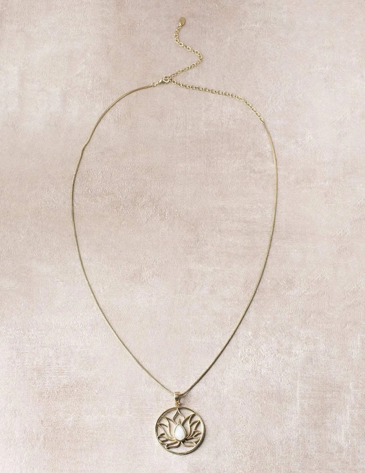 Fair Trade Lotus Moonstone Necklace