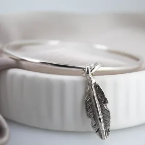 Feather Charm Bangle