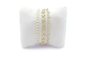 Flores Rainbow Moonstone Gold Stacking Bracelet